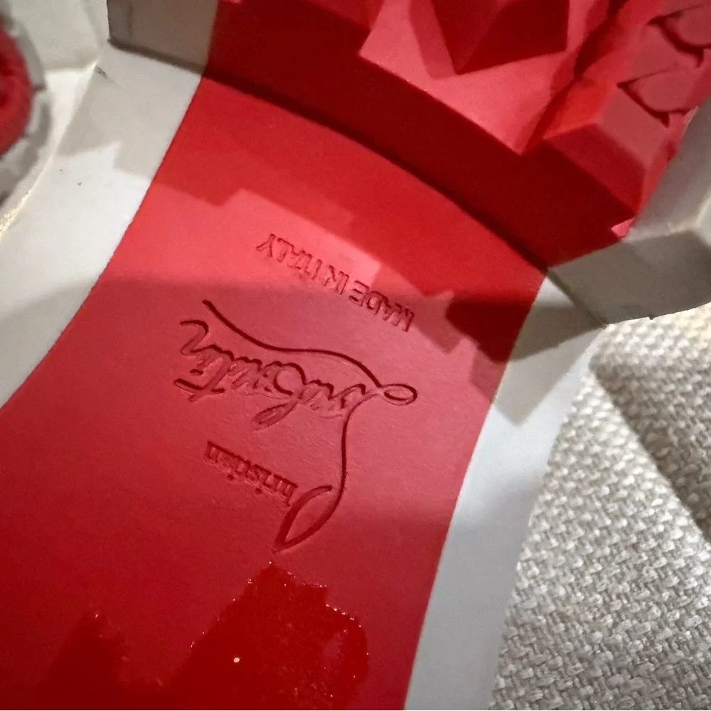 Christian Louboutin Silver Leather Women's Flats - Picture 6 of 15